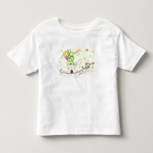 Mädchen spielen mit musikalischen Noten im Haus Kleinkind T-shirt