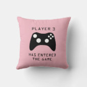 Mädchen-Spieler 3 hat das Spiel-Videospiel Kissen (Rückseite)