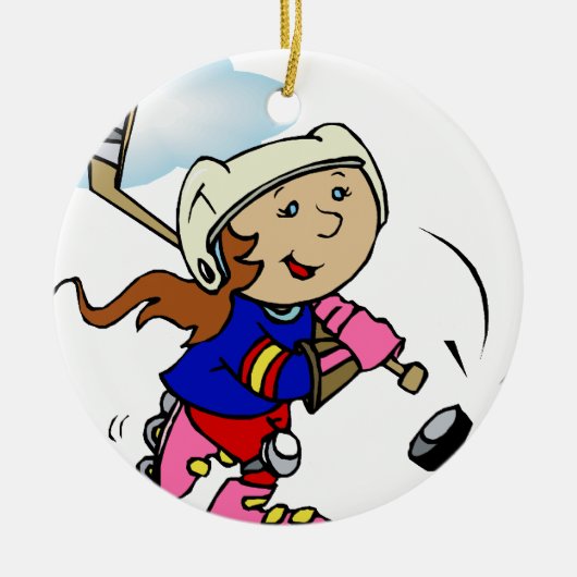 Mädchen-Spieler Keramik Ornament (Vorne)