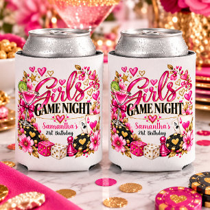 Mädchen-Spielnacht Rosa Gold Geburtstag Dosenkühler