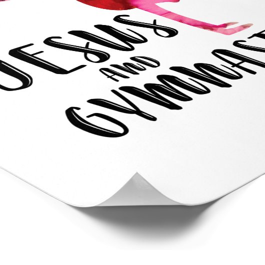 Mädchen spielt auf Jesus und Gymnastik - Acrobatic Poster (Ecke)