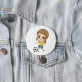 Mädchen spielt Fußball Süße Kindersportarten Button (Beispiel)