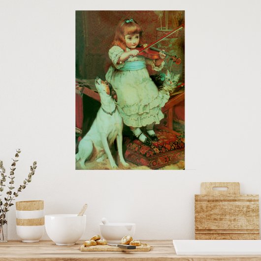 Mädchen spielt Geige Poster (Küche)