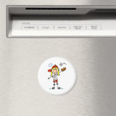 Mädchen spielt Softball-Magnet Magnet (In Situ (Geschirrspüler))