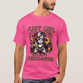 Mädchen spielt Videospiele Junge Mädchen T-Shirt