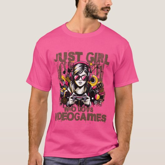 Mädchen spielt Videospiele Junge Mädchen T-Shirt (Vorderseite)