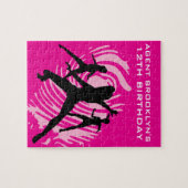 Mädchen-Spionageparty Rosa Fingerabdruck Puzzle (Horizontal)