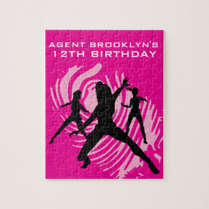 Mädchen-Spionageparty Rosa Fingerabdruck Puzzle