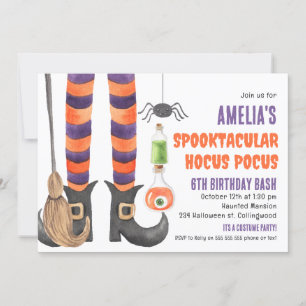 Mädchen Spooktacular Magie Halloween Geburtstag Einladung