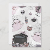 Mädchen Spooky ein Halloween Geburtstag Einladung (Rückseite)