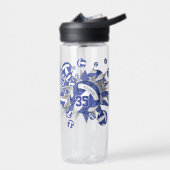 Mädchen Sporenblau-weiße Volleyballstars Trinkflasche (Links)
