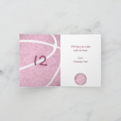 Mädchen Sport Basketball verstaubt pink Geburtstag Karte (Innenseite)