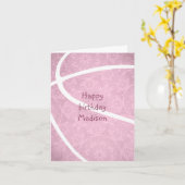 Mädchen Sport Basketball verstaubt pink Geburtstag Karte (Gelbe Blume)