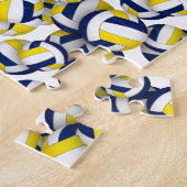 Mädchen Sport Blue Gold Volleyball Team Farben Puzzle (Seite)