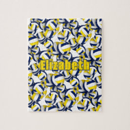 Mädchen Sport Blue Gold Volleyball Team Farben Puzzle