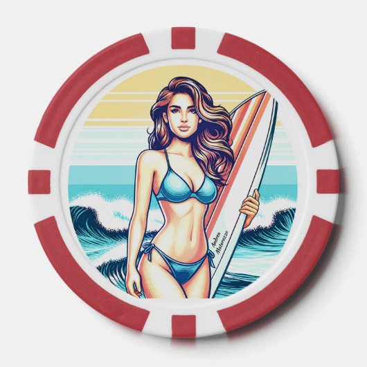 Mädchen Sport & Surfen Pokerchips (Vorderseite)
