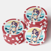 Mädchen Sport & Surfen Pokerchips (Stapel)