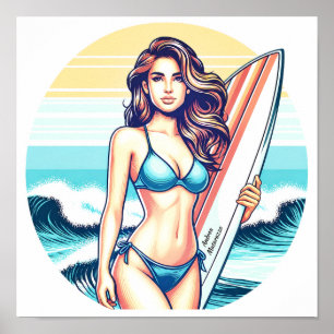 Mädchen Sport & Surfen Poster