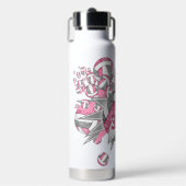 Mädchen sportlich-rosa-grauer Volleyballblowout Trinkflasche (Vorderseite)