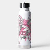 Mädchen sportlich-rosa-grauer Volleyballblowout Trinkflasche (Links)
