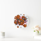 Mädchen Sportraum Dekoration Basketball Stars Runde Wanduhr (Zuhause)