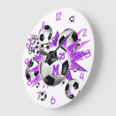 Mädchen Sportraum Wanddekor Fußball Blowout Große Wanduhr (Winkel)