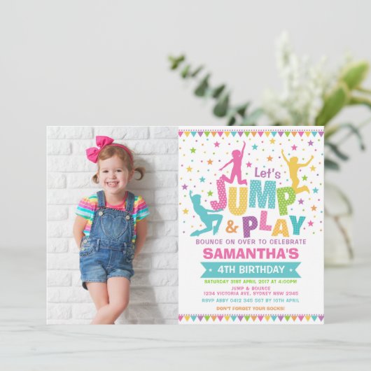 Mädchen springen einladung (Stehend Vorderseite)