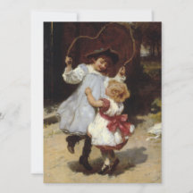 Mädchen springen mit einem Skipferd