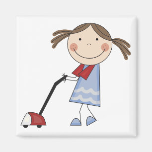 Mädchen-staubsaugende T-Shirts und Geschenke Magnet