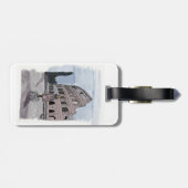 Mädchen stehend vor Kolosseum. Gepäckanhänger (Rückseite horizontal)