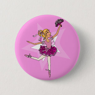 Mädchen-Sternknopf der Ballerina lila rosa blonde Button