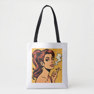 Mädchen Stoner Comic- Pop-Art Rauchende Lieben Tasche