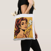 Mädchen Stoner | Comic- Pop-Art | Rauchende Lieben Tasche (Von Nahem)