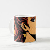 Mädchen Stoner | Comicbuch Pop-Art | Rauchende Lie Kaffeetasse (Vorderseite Links)