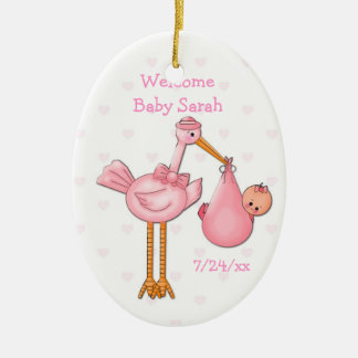 Mädchen-Storch-Verzierung Keramik Ornament