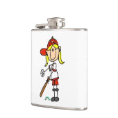 Mädchen-Strichmännchen-Baseball-Schlagmann Flachmann (Links)