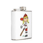 Mädchen-Strichmännchen-Baseball-Schlagmann Flachmann (Rechts)