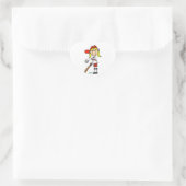 Mädchen-Strichmännchen-Baseball-Schlagmann Herz-Aufkleber (Tasche)