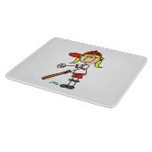 Mädchen-Strichmännchen-Baseball-Schlagmann Schneidebrett (Ecke)