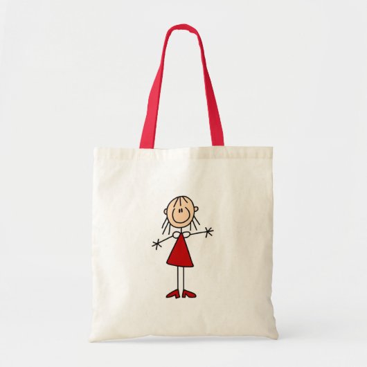 Mädchen-Strichmännchen-Tasche Tragetasche (Vorne)