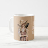 Mädchen Strohhut Krähe Kaffeetasse (Vorderseite Links)
