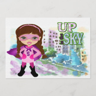 Mädchen-Superheld-Einladung Einladung