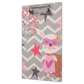 Mädchen-Superheld-Häschen Klemmbrett (Links)