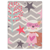 Mädchen-Superheld-Häschen Klemmbrett (Rückseite)