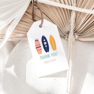 Mädchen Surfbrett Strand Geburtstag Danke Geschenk Geschenkanhänger