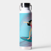 Mädchen surfen bei Sonnenuntergang. Trinkflasche (Vorne)