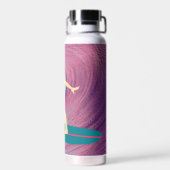 Mädchen surfen bei Sonnenuntergang. Trinkflasche (Rückseite)