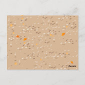 Mädchen surft große Welle mit Delphinen Postkarte (Rückseite)