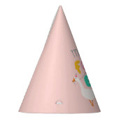 Mädchen Süß Rosa Alberner Gans 4. Geburtstag Partyhütchen (Links)