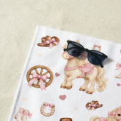 Mädchen Süß Rosa Western Pferd Name Kinder Strandtuch (Beispiel)